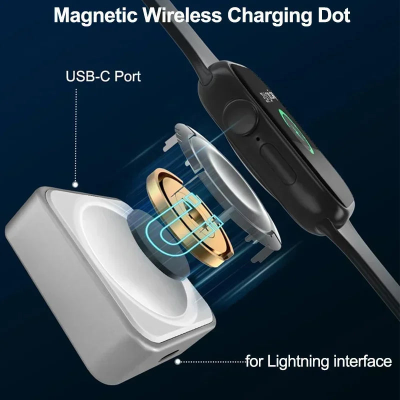 Magnetic Fast Charger for Apple Watch – Portable USB-C Wireless Charging Cable (Series 9–1)