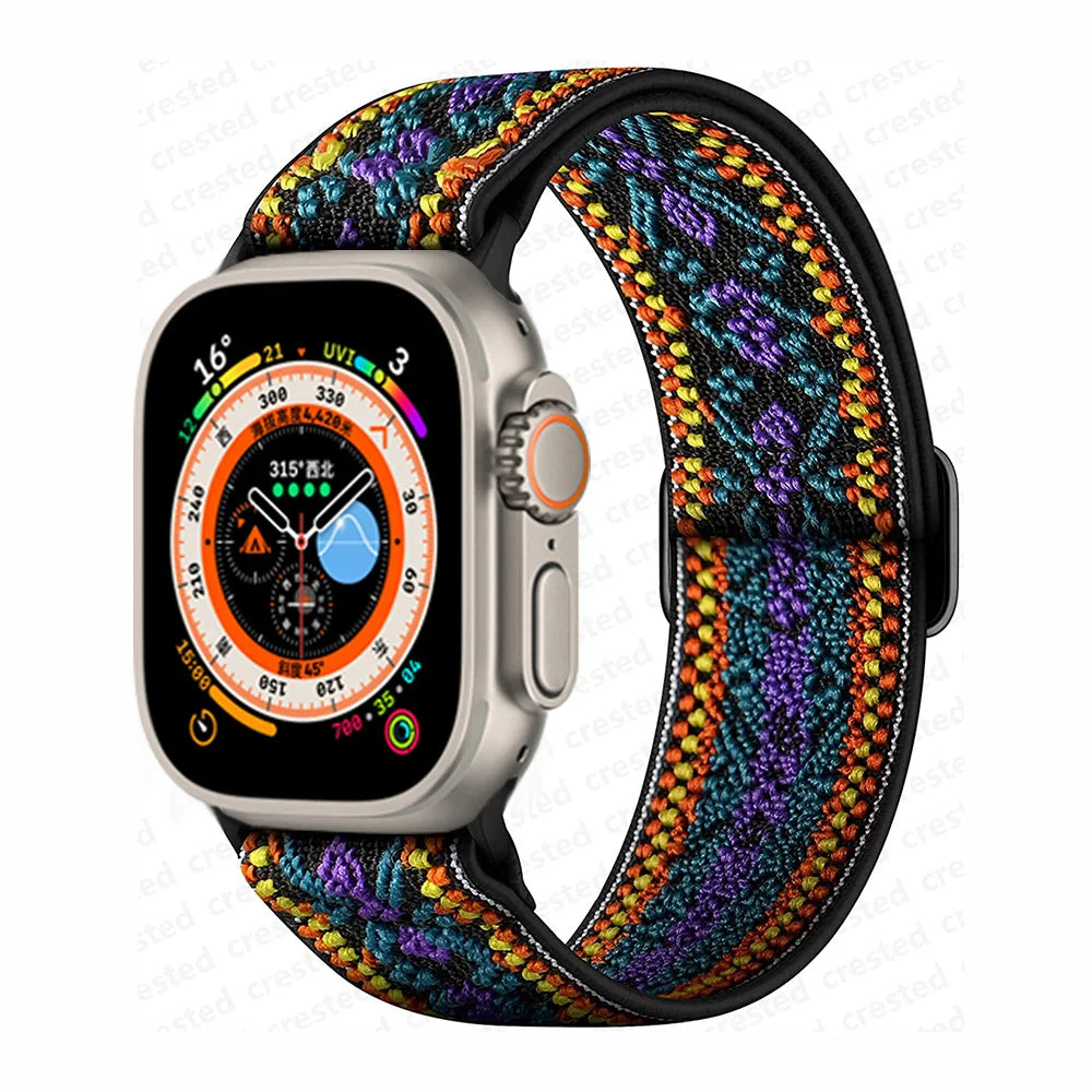 Scrunchie Strap for Apple Watch – Elastic Nylon Band for 49/46/45/44/42/41/40mm (Series 11–2, SE & Ultra)