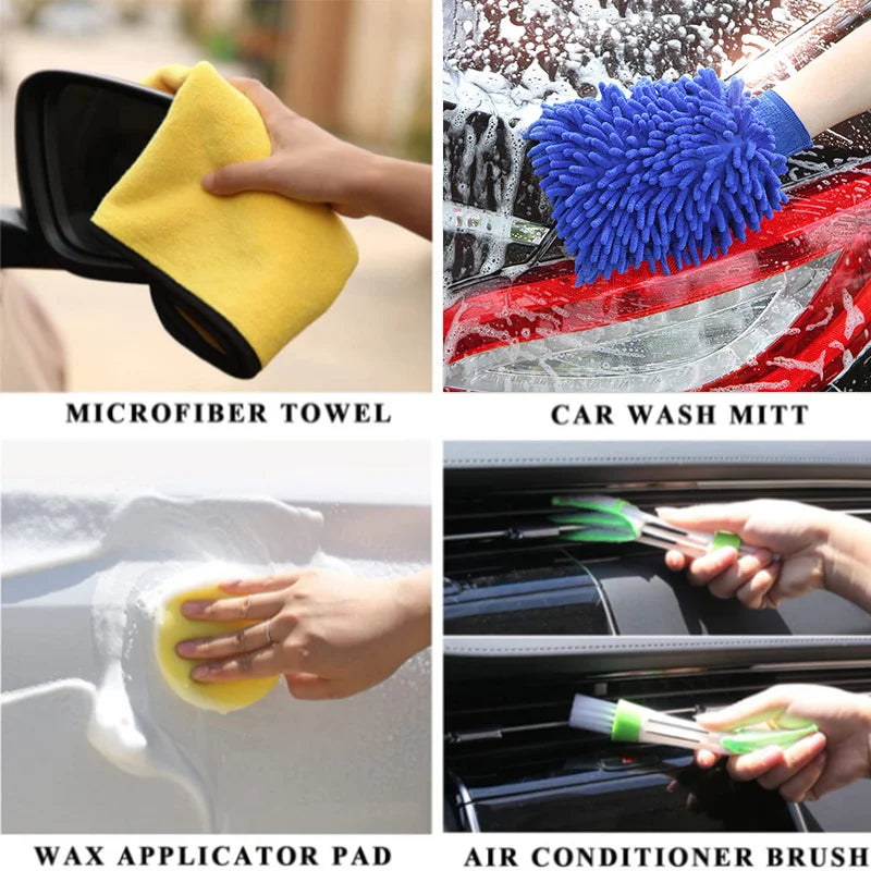 Car Brush Set Detailing Nylon Ultimate Auto Cleaning Kit for Vents Gaps Maintenance Car Air Exterior Clearance Universal Tools