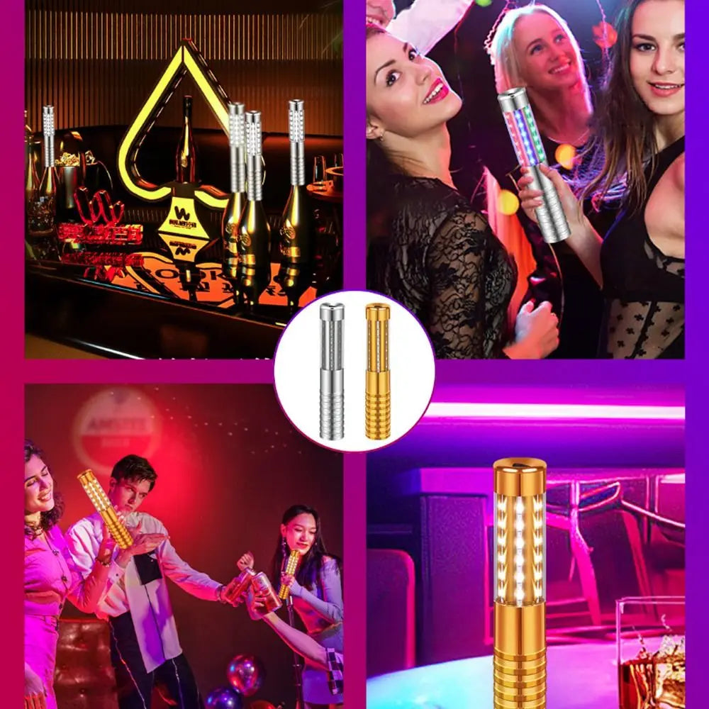 Rechargeable Handheld Strobe Lights Light Flash Gold Silver Champagne Bottle Sparklers Colorful Flash Strobe Stick